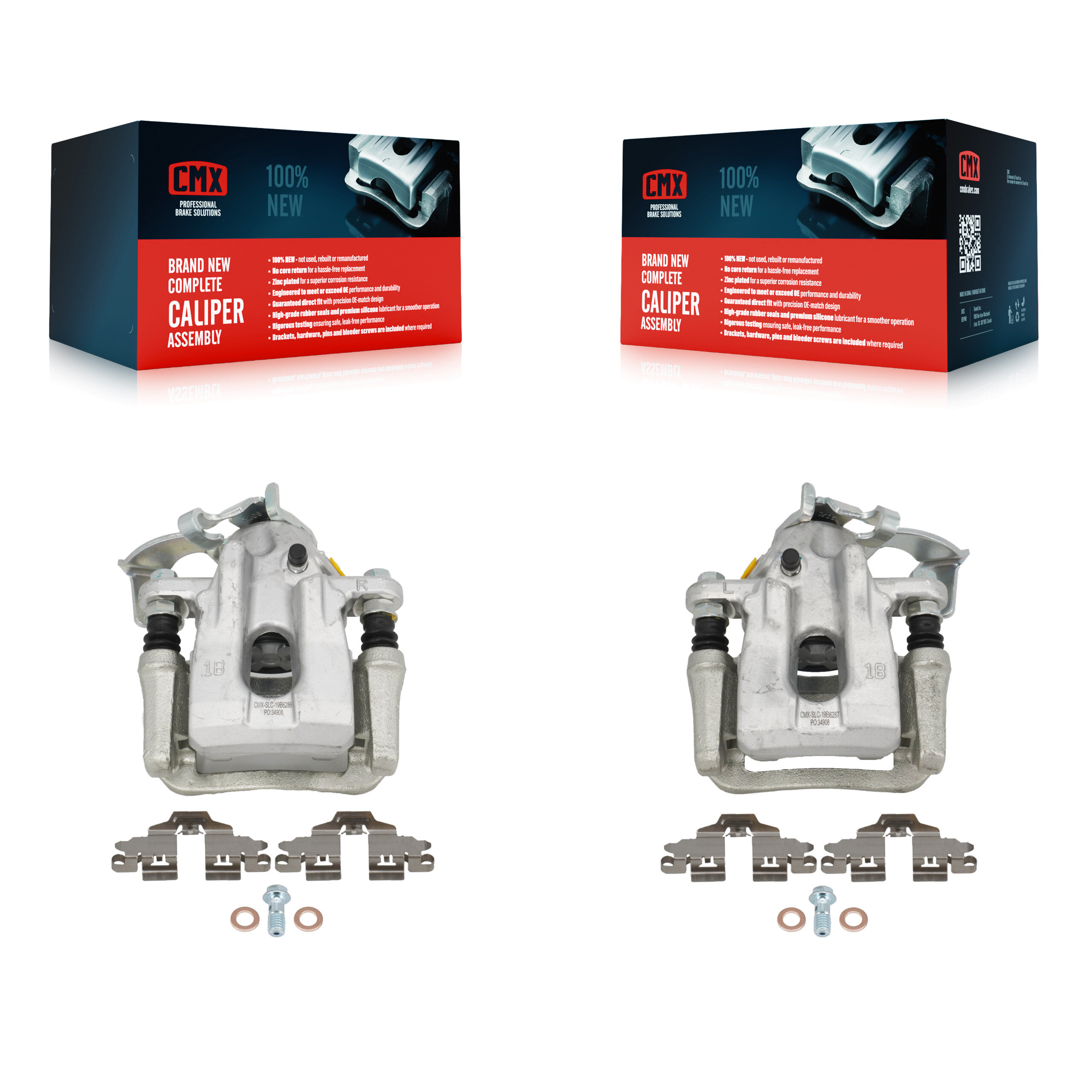 Rear Disc Brake Caliper Left Right Side (Driver Passenger) Kit For Toyota Prius Plug-In KBC-100384