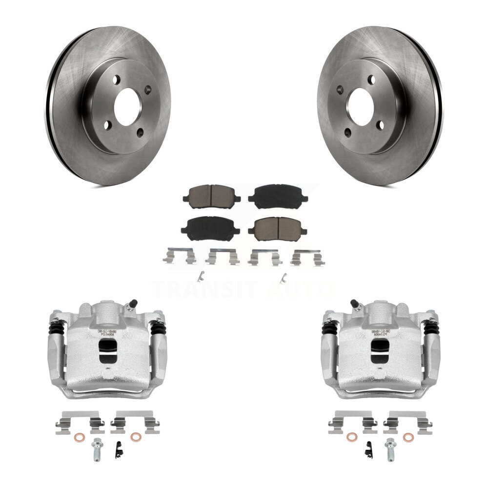 Front Disc Brake Caliper Rotor & Ceramic Pad Kit For Saturn Ion Chevrolet Cobalt Pontiac KC8-100004C