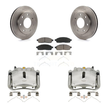 Front Disc Brake Caliper Rotors And Ceramic Pads Kit For 2004 Ford F-150 4WD KC8-100025C
