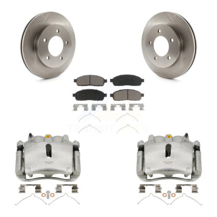 Front Disc Brake Caliper Rotor Ceramic Pad Kit For 2004 Ford F-150 4WD With 5 Lug Wheels KC8-100027C