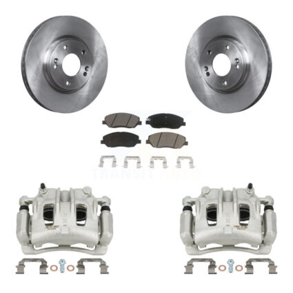 Front Disc Brake Caliper Rotors And Ceramic Pads Kit For 2007-2009 Hyundai Santa Fe KC8-100034C