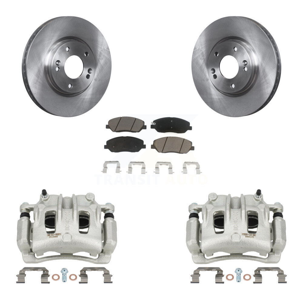 Front Disc Brake Caliper Rotors And Ceramic Pads Kit For 2007-2009 Hyundai Santa Fe KC8-100034C