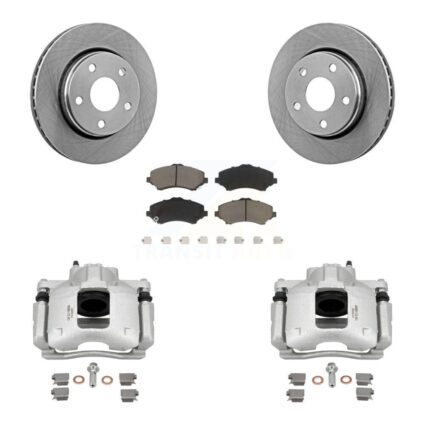 Front Disc Brake Caliper Rotors And Ceramic Pads Kit For Jeep Wrangler KC8-100038C