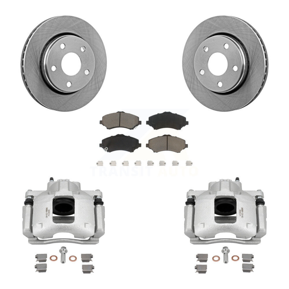 Front Disc Brake Caliper Rotors And Ceramic Pads Kit For Jeep Wrangler KC8-100038C