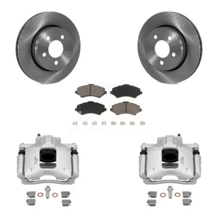 Front Disc Brake Caliper Rotors And Ceramic Pads Kit For Dodge Nitro KC8-100039C