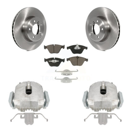Front Disc Brake Caliper Rotors Ceramic Pad Kit For 2007 BMW 525i Automatic transmission KC8-100041C