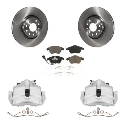 Front Disc Brake Caliper Rotors And Ceramic Pads Kit For Volkswagen Jetta Golf Audi A3 KC8-100047C