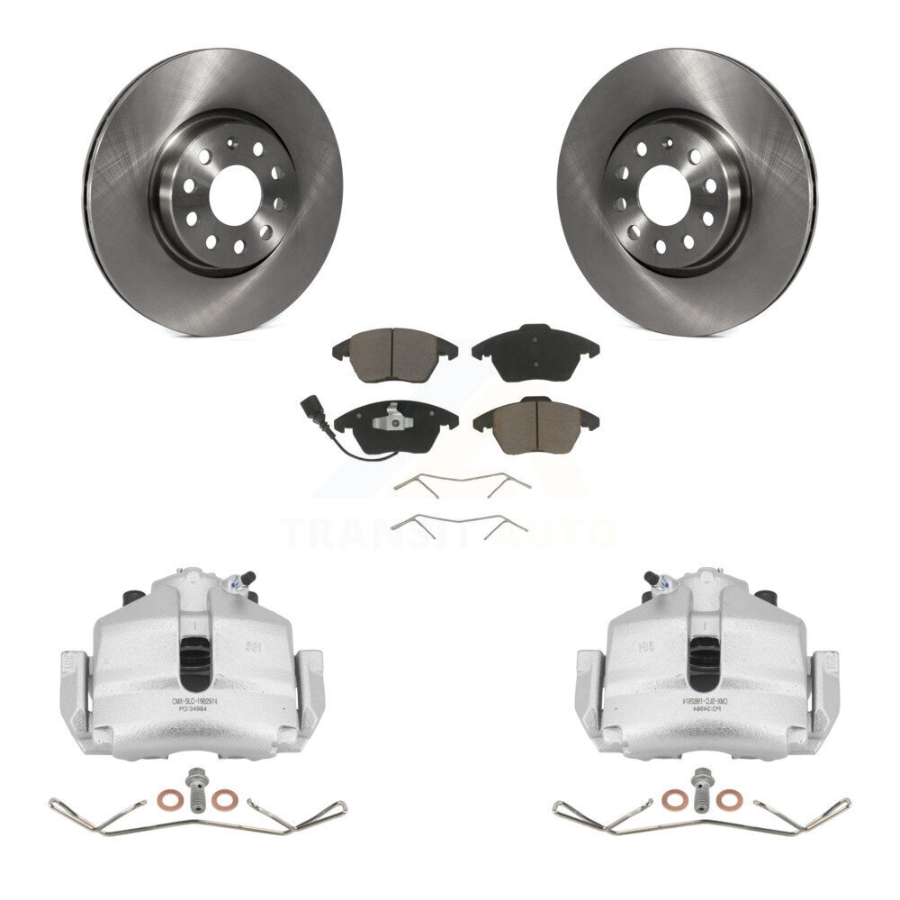 Front Disc Brake Caliper Rotors And Ceramic Pads Kit For Volkswagen Jetta Golf Audi A3 KC8-100047C