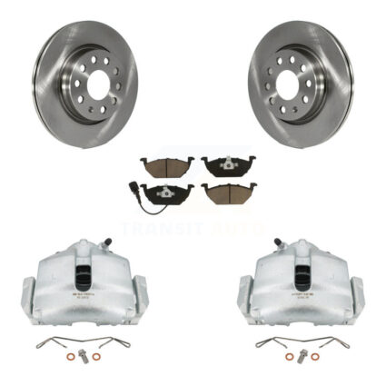 Front Disc Brake Caliper Rotors And Ceramic Pads Kit For Volkswagen Jetta KC8-100048C