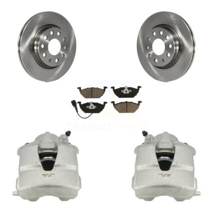 Front Disc Brake Caliper Rotors And Ceramic Pads Kit For Volkswagen Jetta KC8-100050C