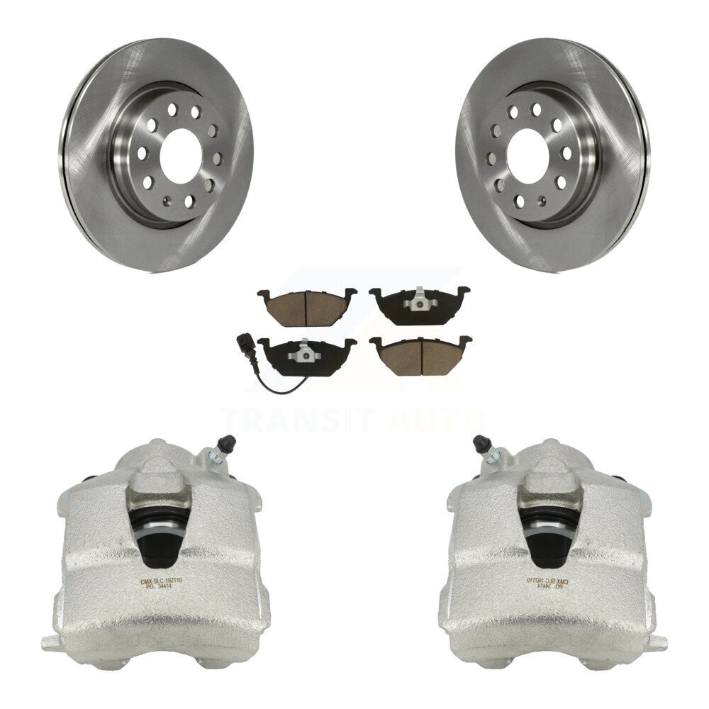 Front Disc Brake Caliper Rotors And Ceramic Pads Kit For Volkswagen Jetta KC8-100050C