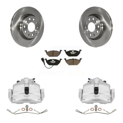 Front Disc Brake Caliper Rotors And Ceramic Pads Kit For Volkswagen Jetta KC8-100052C