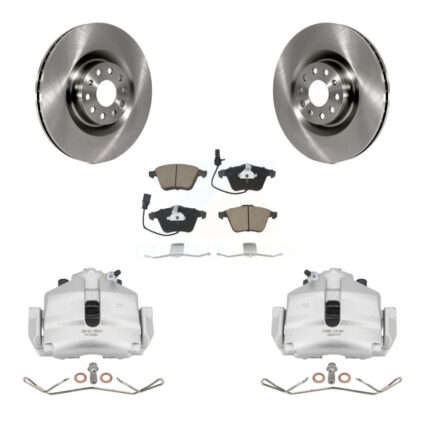 Front Disc Brake Caliper Rotors And Ceramic Pads Kit For Volkswagen Golf KC8-100054C