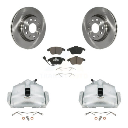 Front Disc Brake Caliper Rotors And Ceramic Pads Kit For Volkswagen GTI Audi A3 Quattro KC8-100055C