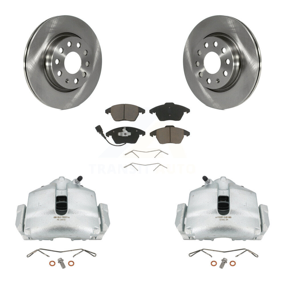 Front Disc Brake Caliper Rotors And Ceramic Pads Kit For Volkswagen GTI Audi A3 Quattro KC8-100055C