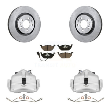 Front Disc Brake Caliper Rotors And Ceramic Pads Kit For 2006 Volkswagen Jetta 2.5L/1.9L KC8-100062C