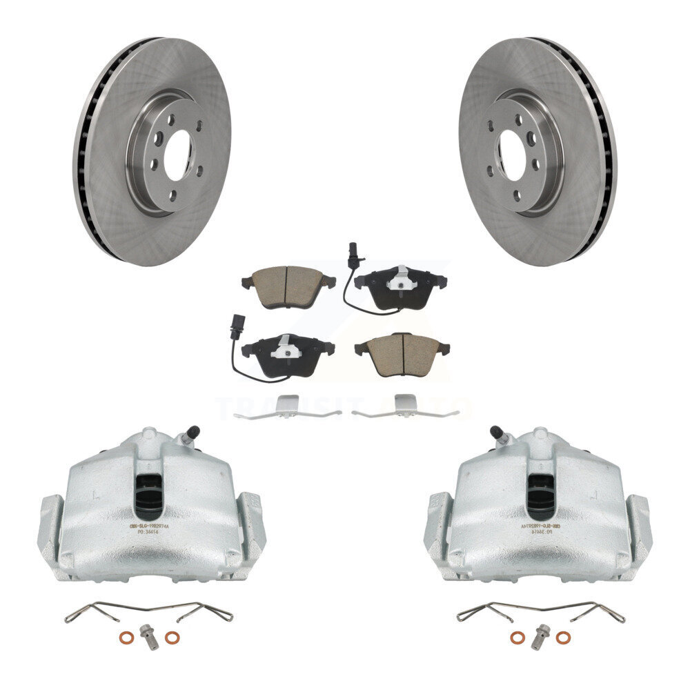 Front Disc Brake Caliper Rotors And Ceramic Pads Kit For 2010 Volkswagen CC 3.6L KC8-100065C