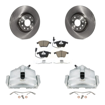 Front Disc Brake Caliper Rotors And Ceramic Pads Kit For 2010 Volkswagen CC 3.6L KC8-100066C