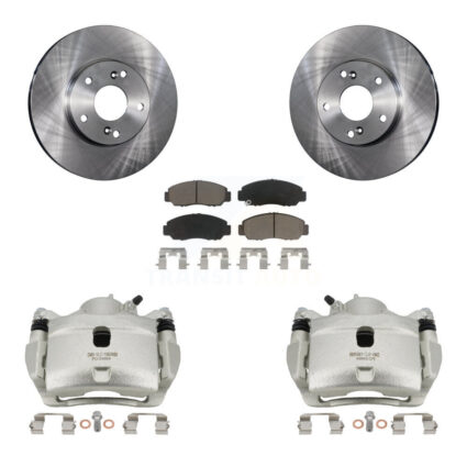 Front Disc Brake Caliper Rotors And Ceramic Pads Kit For 2007 Honda Accord 2.4L KC8-100089C