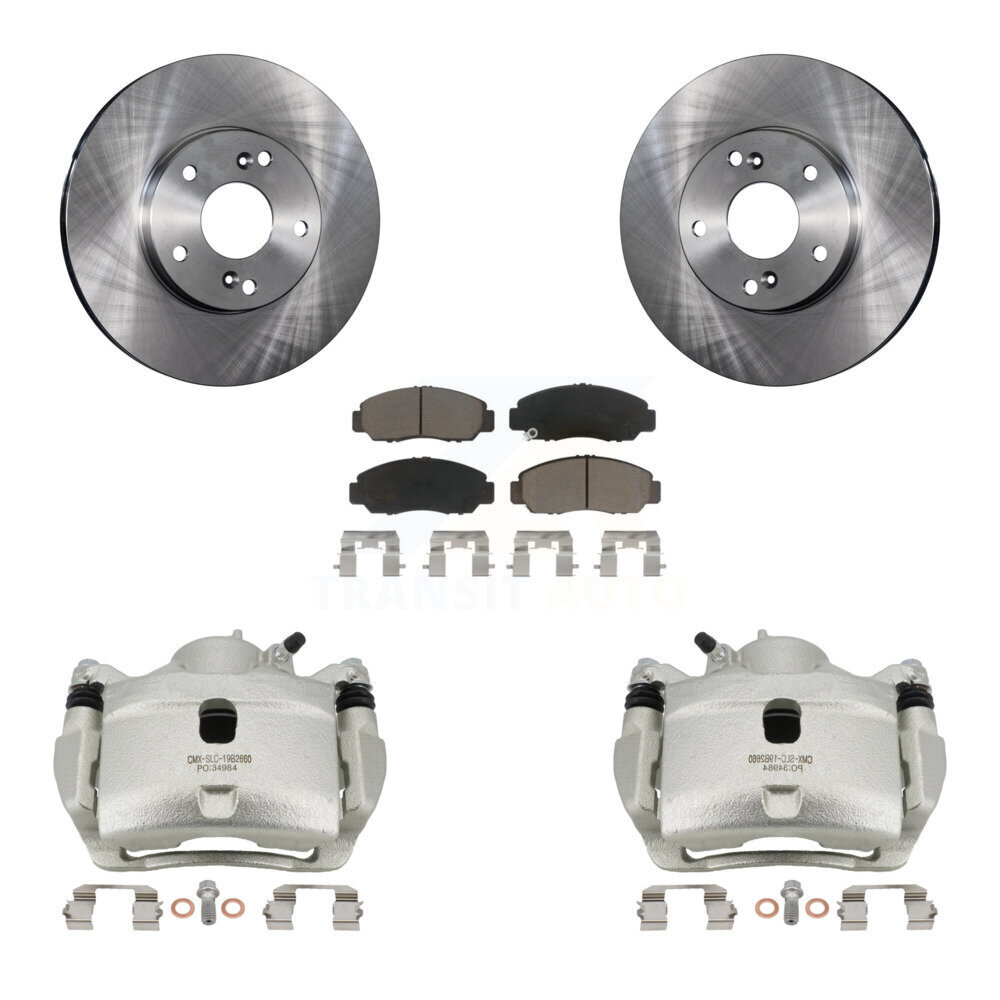Front Disc Brake Caliper Rotors And Ceramic Pads Kit For 2007 Honda Accord 2.4L KC8-100089C