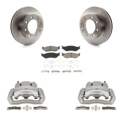 Front Disc Brake Caliper Rotors And Ceramic Pads Kit For Ford E-550 Super Duty Econoline KC8-100091C