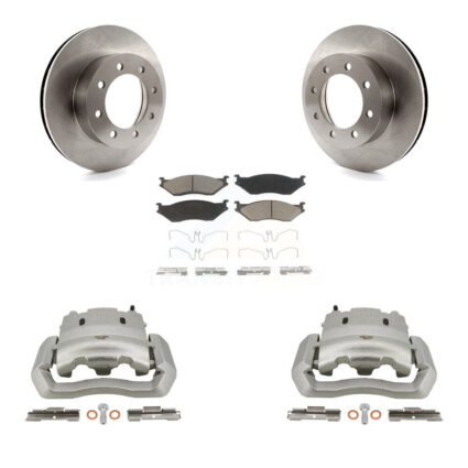 Front Disc Brake Caliper Rotors And Ceramic Pads Kit For Ford E-550 Super Duty Econoline KC8-100092C