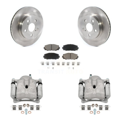 Front Disc Brake Caliper Rotors And Ceramic Pads Kit For Toyota Corolla Prius Prime KC8-100097C