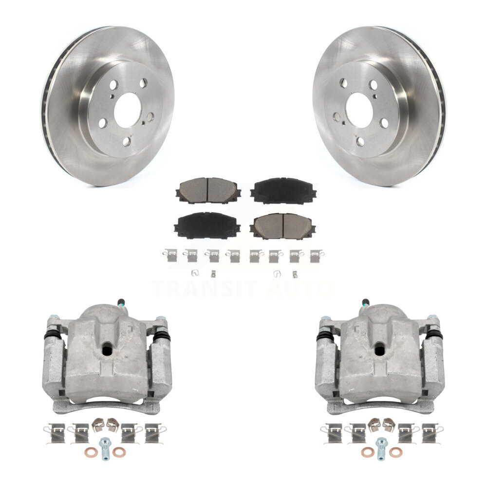 Front Disc Brake Caliper Rotors And Ceramic Pads Kit For Toyota Corolla Prius Prime KC8-100097C