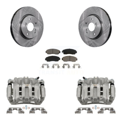 Front Disc Brake Caliper Rotor Ceramic Pad Kit For Honda CR-V Acura RDX Accord Crosstour KC8-100113C