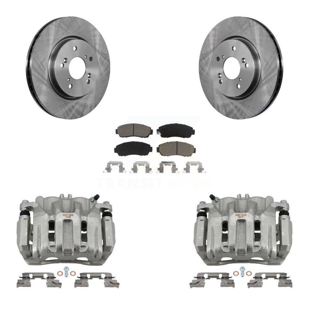 Front Disc Brake Caliper Rotor Ceramic Pad Kit For Honda CR-V Acura RDX Accord Crosstour KC8-100113C