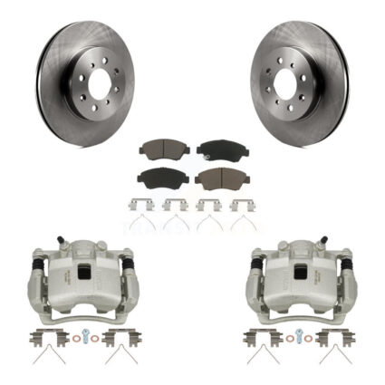Front Disc Brake Caliper Rotors And Ceramic Pads Kit For Honda Civic KC8-100121C