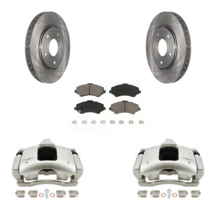 Front Disc Brake Caliper Rotors And Ceramic Pads Kit For 2009-2011 Dodge Journey KC8-100127C