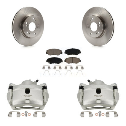 Front Disc Brake Caliper Rotors And Ceramic Pads Kit For 2013 Acura ILX 2.0L KC8-100138C