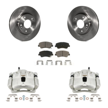 Front Disc Brake Caliper Rotors And Ceramic Pads Kit For 2011-2012 Hyundai Elantra 1.8L KC8-100148C