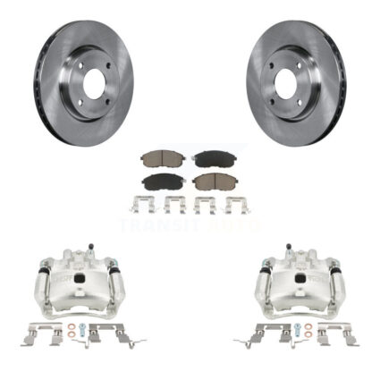 Front Disc Brake Caliper Rotors And Ceramic Pads Kit For Nissan Versa Cube KC8-100151C