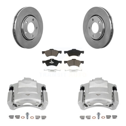 Front Disc Brake Caliper Rotors And Ceramic Pad Kit For 2004 Dodge Caravan From 12 01 03 KC8-100156C