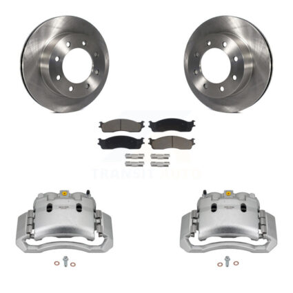 Front Disc Brake Caliper Rotors And Ceramic Pads Kit For Dodge Ram 1500 3500 2500 KC8-100172C