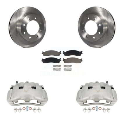 Front Disc Brake Caliper Rotor Ceramic Pad Kit For 2006 Dodge Ram 1500 With 8 Lug Wheels KC8-100174C