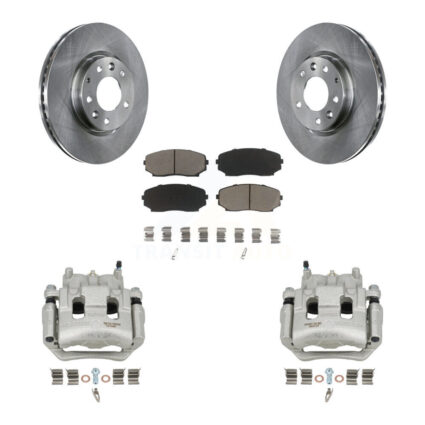 Front Disc Brake Caliper Rotors And Ceramic Pads Kit For 2007-2009 Lincoln MKX FWD KC8-100176C