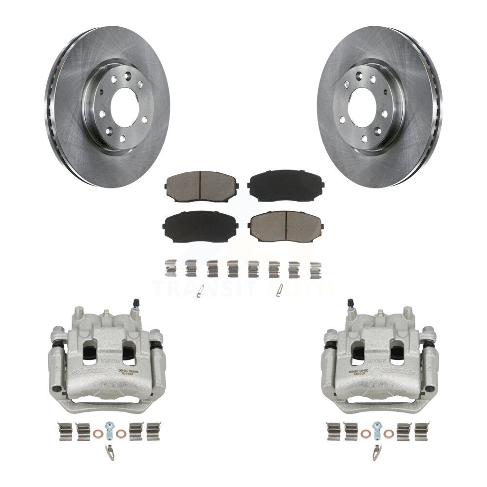 Front Disc Brake Caliper Rotors And Ceramic Pads Kit For 2007-2009 Lincoln MKX FWD KC8-100176C