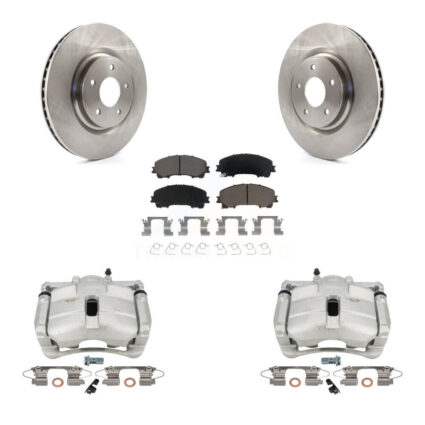 Front Disc Brake Caliper Rotor And Ceramic Pad Kit For Nissan Rogue With 3rd Row Seating KC8-100189C