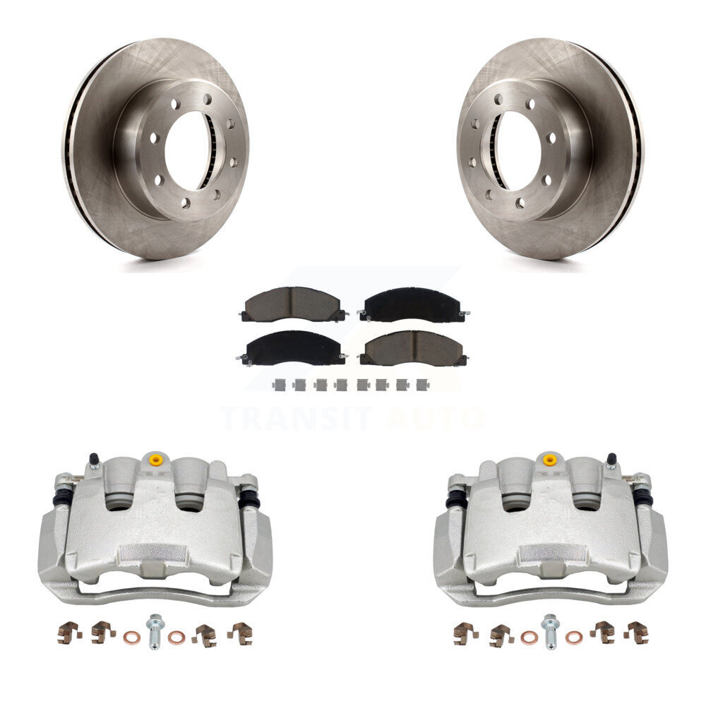 Front Disc Brake Caliper Rotors And Ceramic Pads Kit For 2012 Ram 1500 With 8 Lug Wheels KC8-100197C