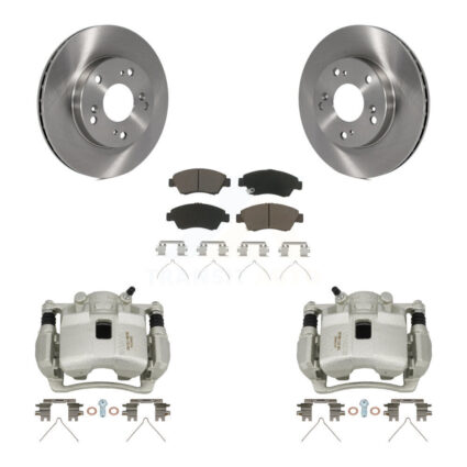 Front Disc Brake Caliper Rotors And Ceramic Pads Kit For Honda Civic KC8-100203C