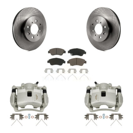 Front Disc Brake Caliper Rotors And Ceramic Pads Kit For 2007-2008 Honda Fit KC8-100207C