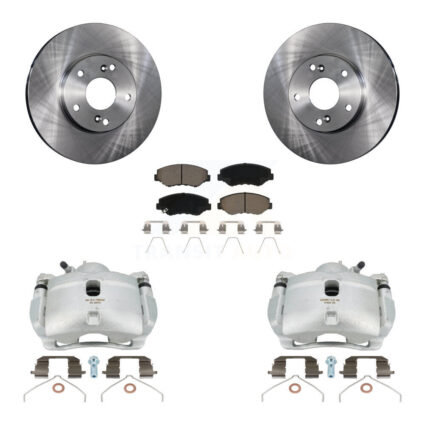 Front Disc Brake Caliper Rotors And Ceramic Pads Kit For 2003-2011 Honda Element KC8-100211C