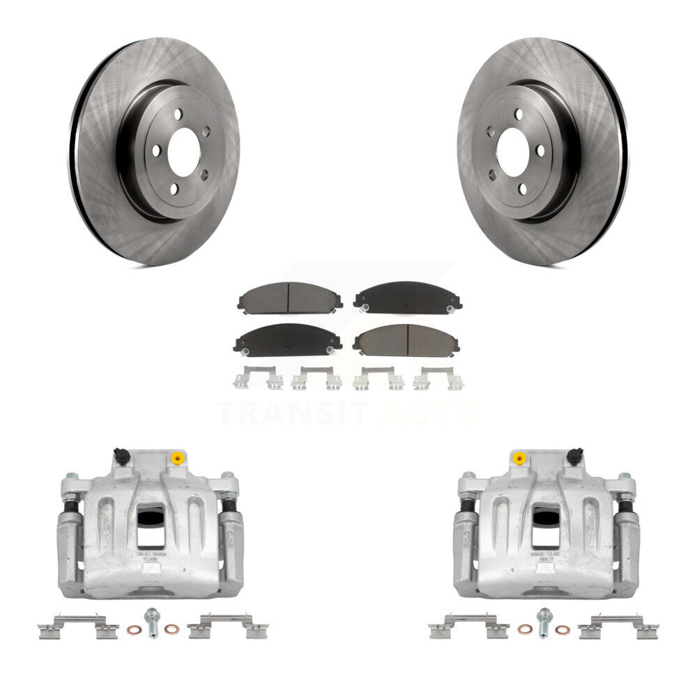Front Disc Brake Caliper Rotor Ceramic Pad Kit For Chrysler 300 Dodge Charger Challenger KC8-100217C