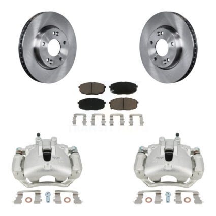 Front Disc Brake Caliper Rotors And Ceramic Pads Kit For Kia Forte Koup Forte5 2.0L KC8-100220C