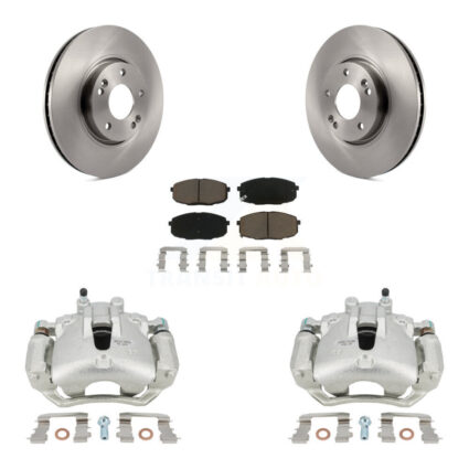 Front Disc Brake Caliper Rotors And Ceramic Pads Kit For Kia Forte5 2.0L KC8-100221C