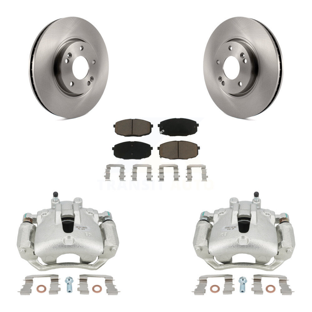 Front Disc Brake Caliper Rotors And Ceramic Pads Kit For Kia Forte5 2.0L KC8-100221C