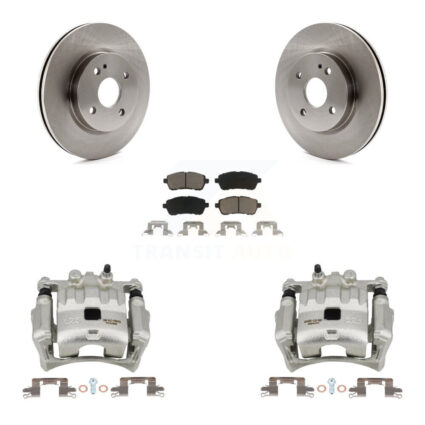 Front Disc Brake Caliper Rotors And Ceramic Pads Kit For 2011-2014 Mazda 2 KC8-100225C